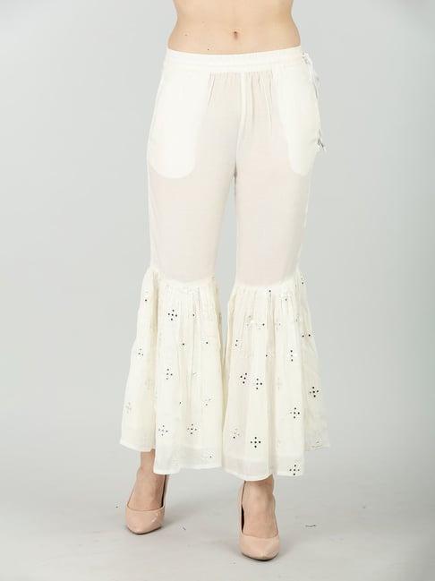 mustard-white-cotton-embroidered-sharara-pants