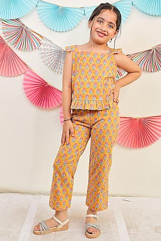 mustard-yellow-cotton-floral-printed-co-ord-set-for-girls