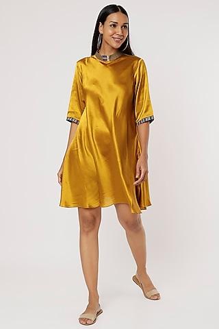 mustard & gold silk tunic