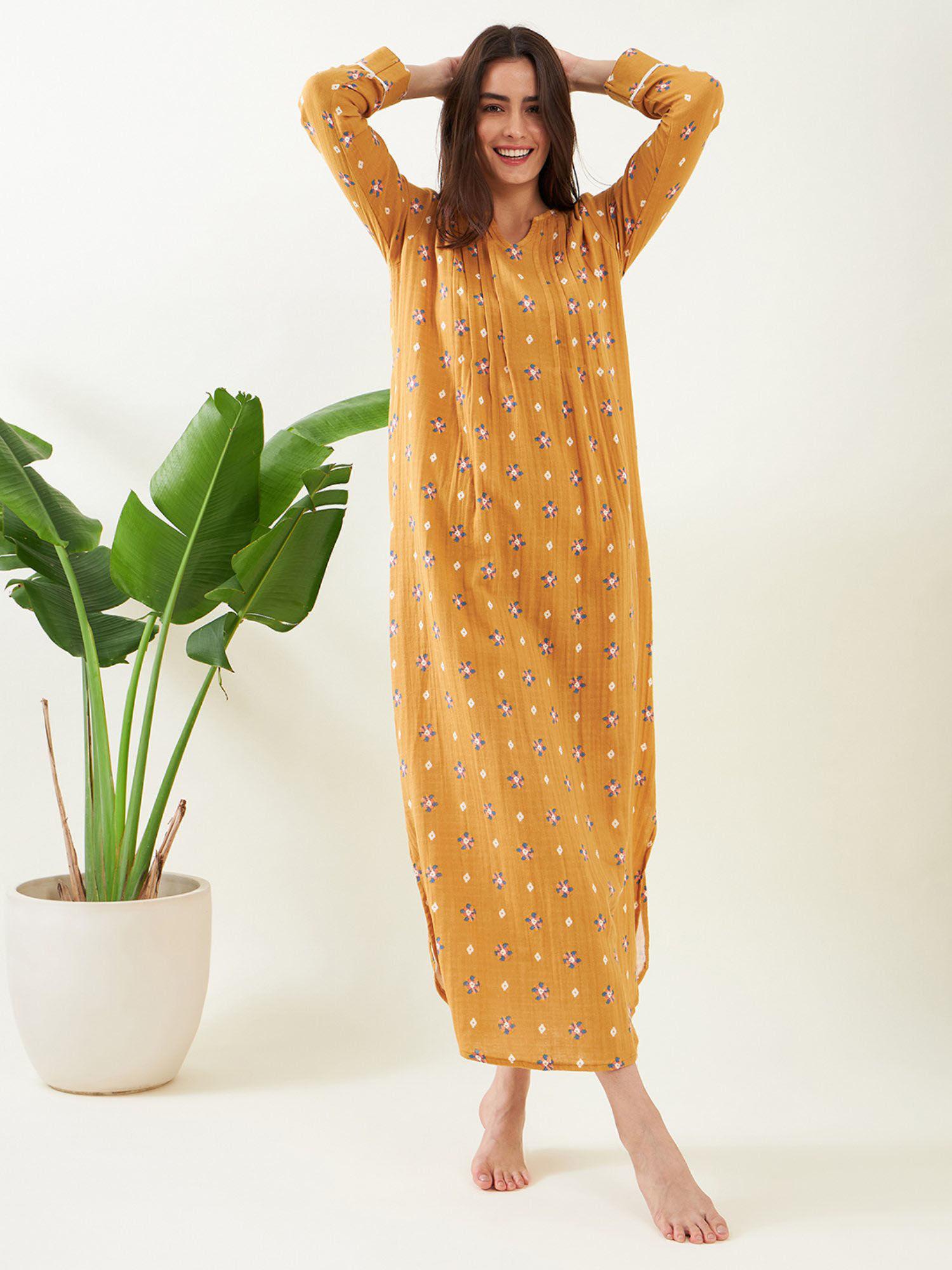 mustard bloom delight nightdress