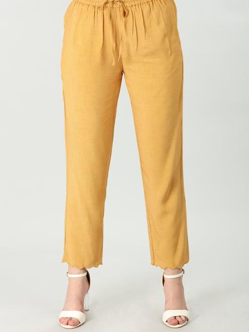 mustard blue regular fit palazzos