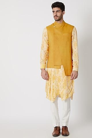 mustard contemporary nehru jacket