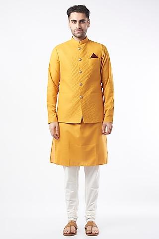 mustard cotton matka bundi jacket