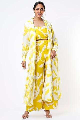 mustard floral printed cape