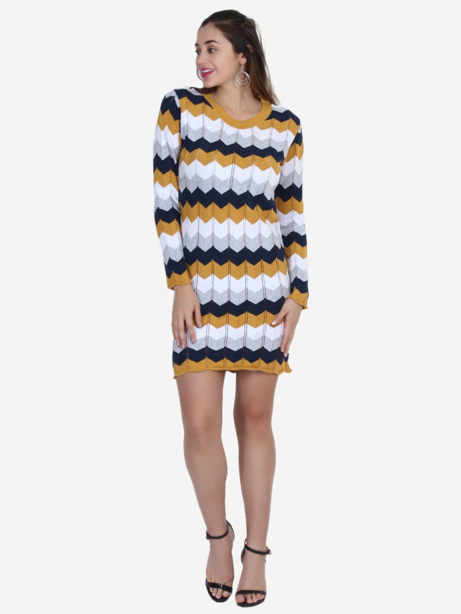 mustard french riviera stripe dress