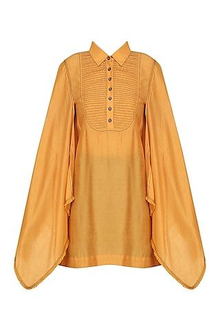 mustard handkerchief sleeves tunic