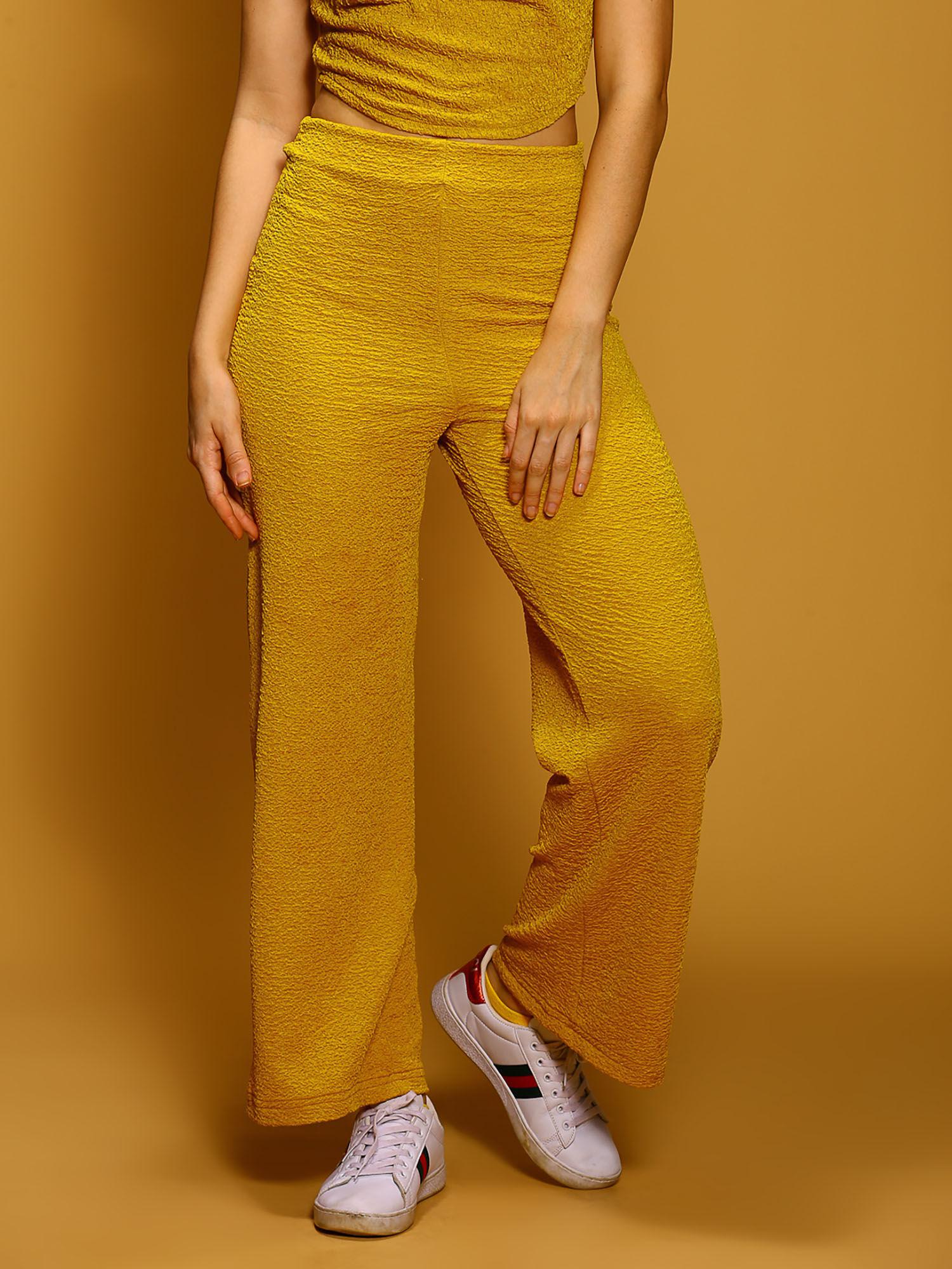 mustard high waist comfort fit trouser