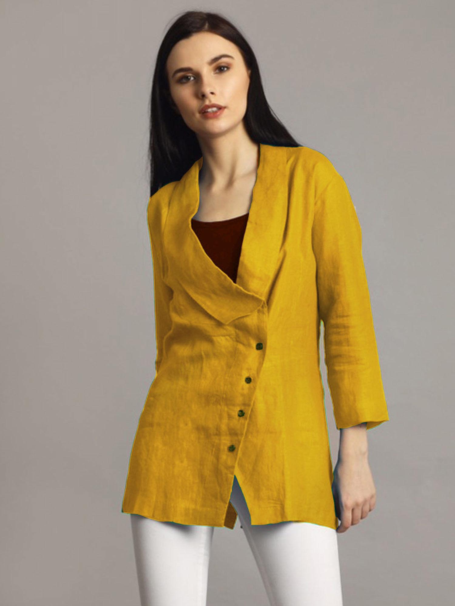 mustard jacket style tunic