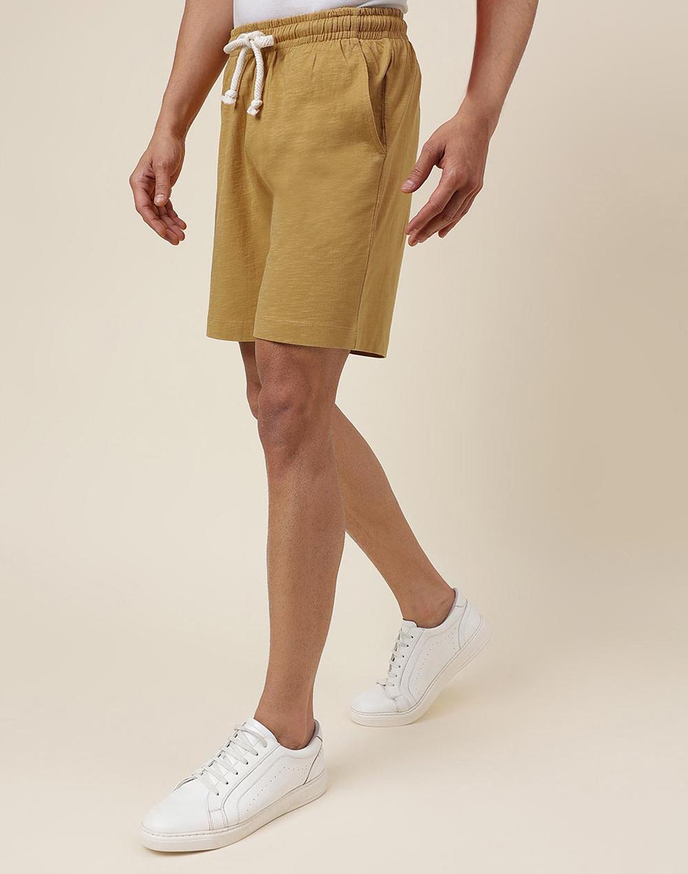 mustard organic cotton sweat shorts