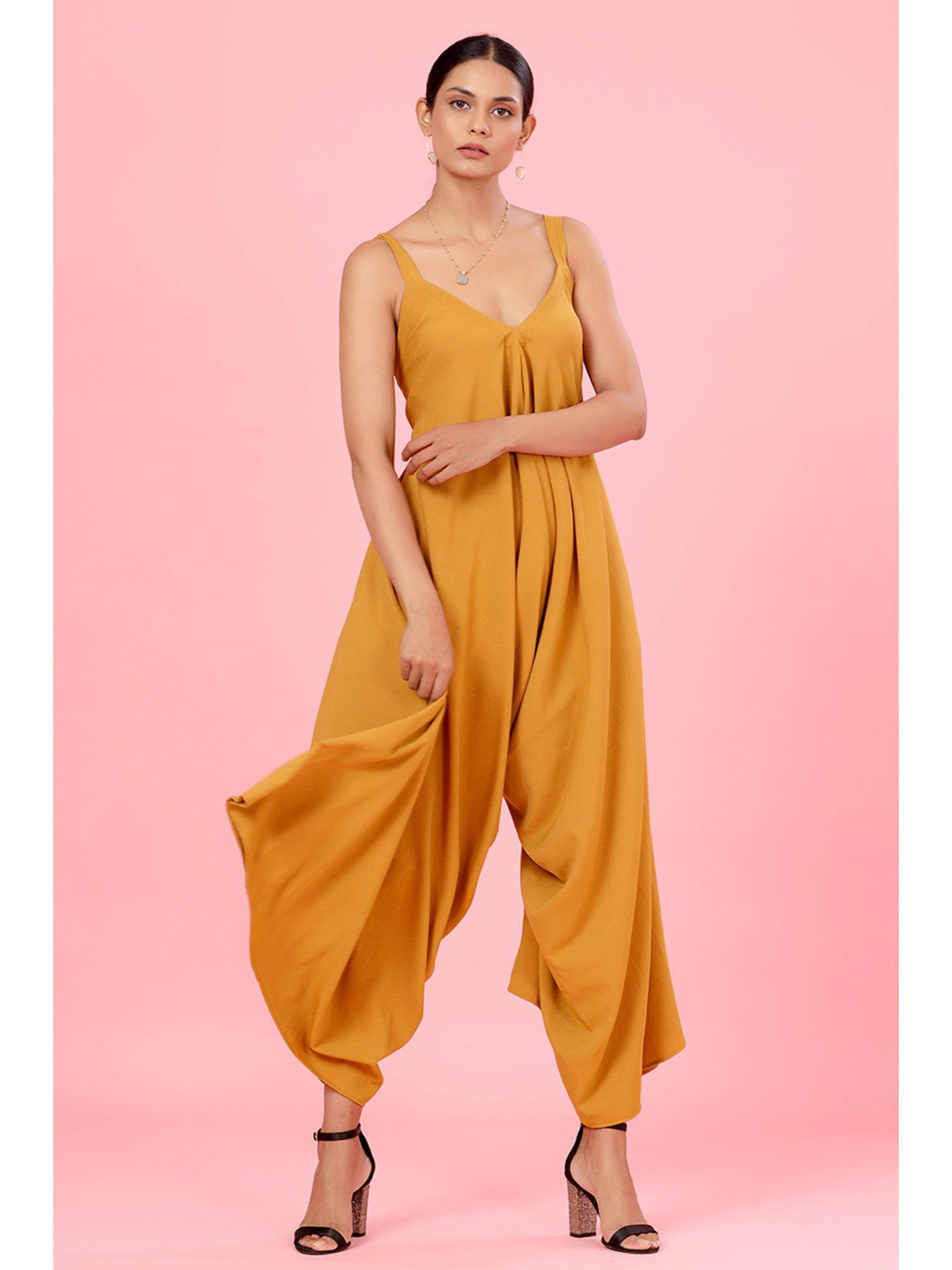 mustard palazzo jumpsuit