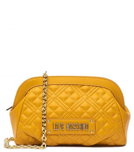 mustard quilted small crossbody bag