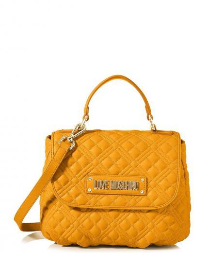 mustard quilted small satchel