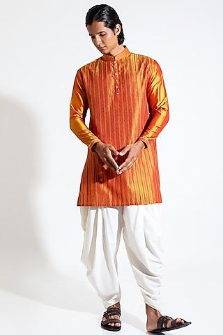 mustard silk kurta set