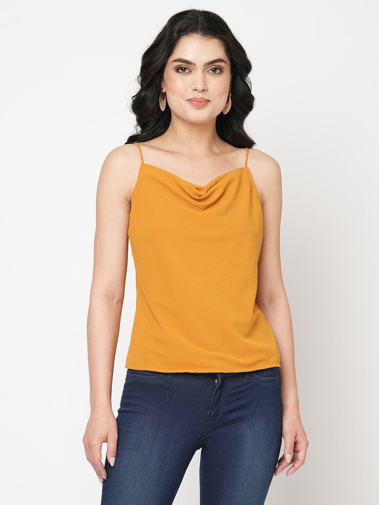 mustard sleeveless top