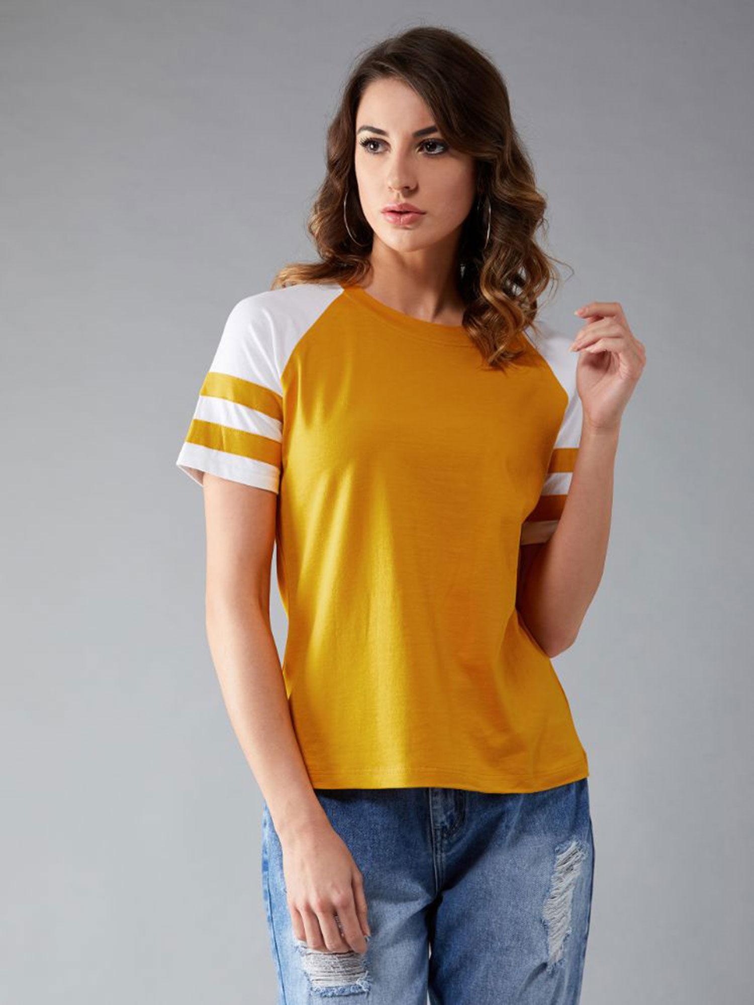 mustard solid t-shirt