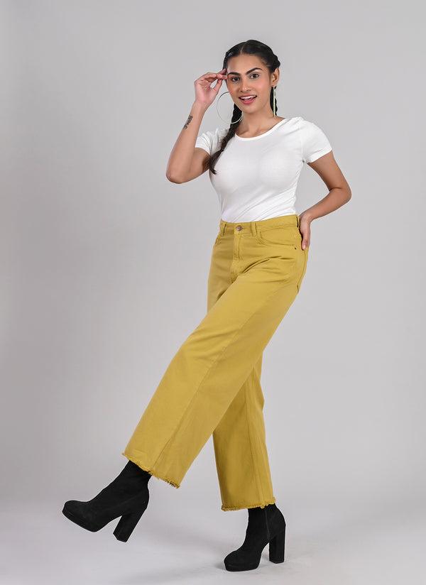 mustard wide leg jeans