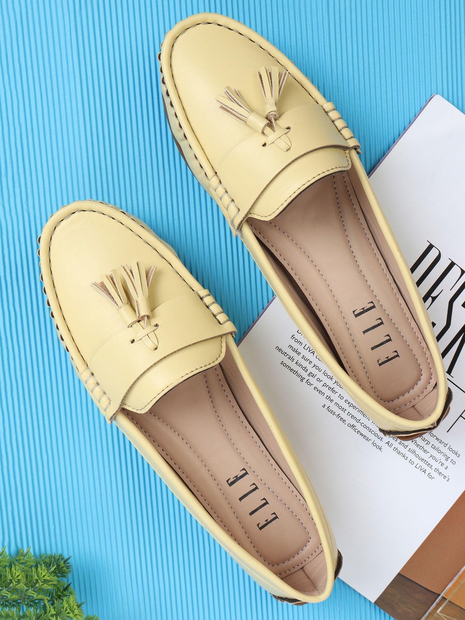 mustard women slip on loafers