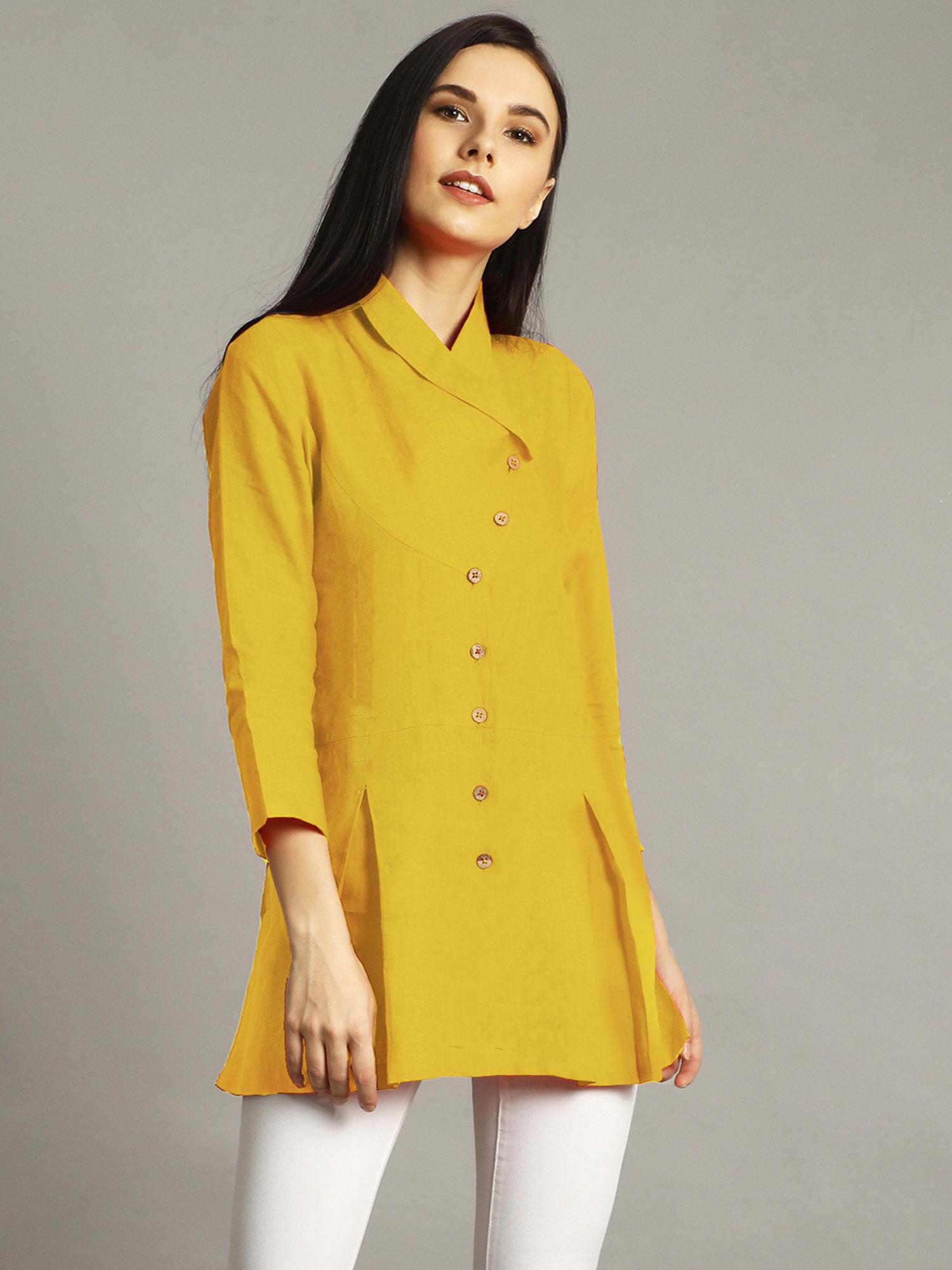 mustard wrap tunic