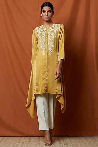 mustard yellow embellished tunic