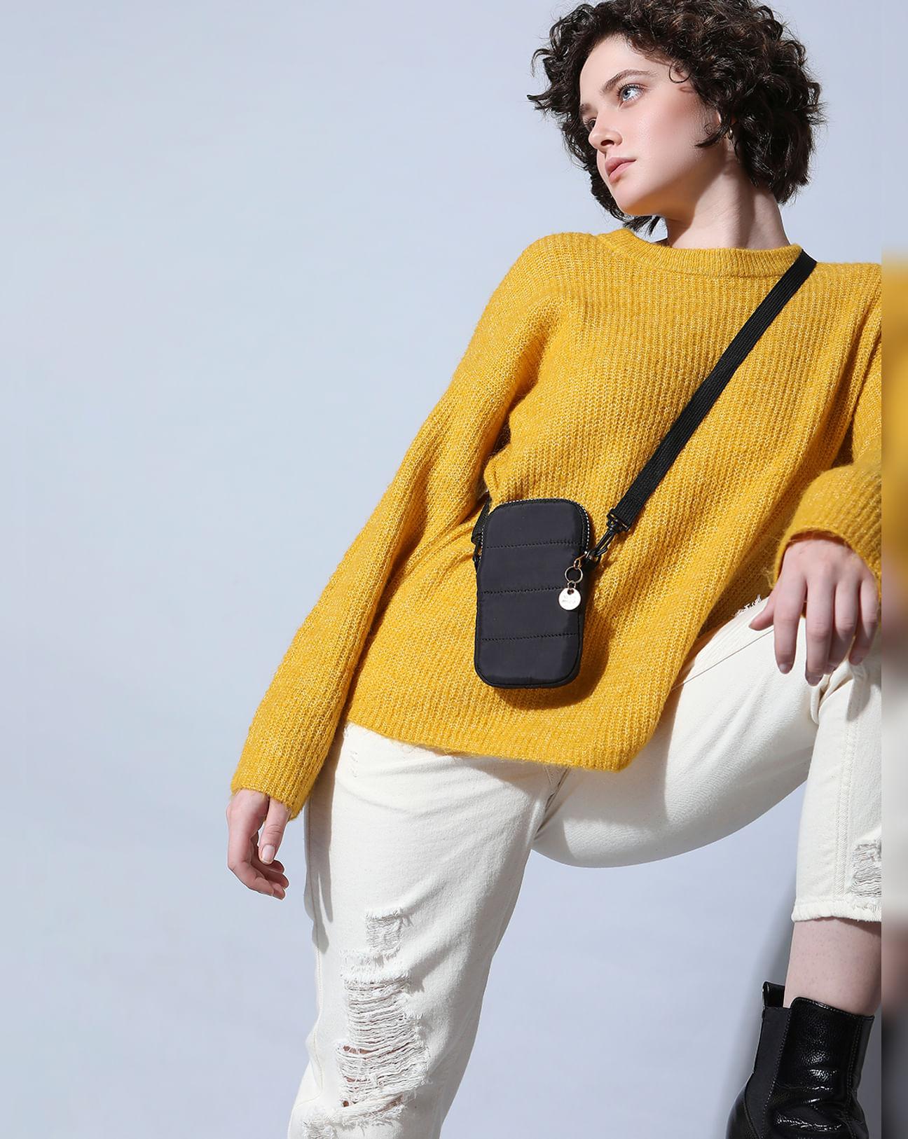 mustard yellow full sleeves pullover