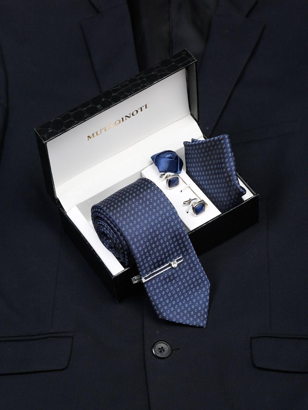 mutaqinoti men blue suit accessory set-5pieces