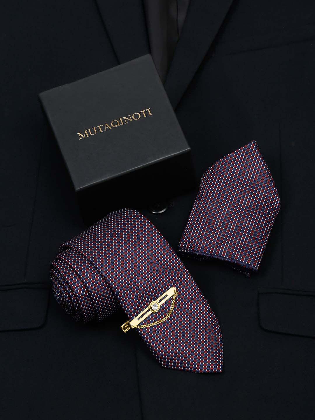 mutaqinoti  men silk formal necktie & pocket square & tiepin accessory gift set