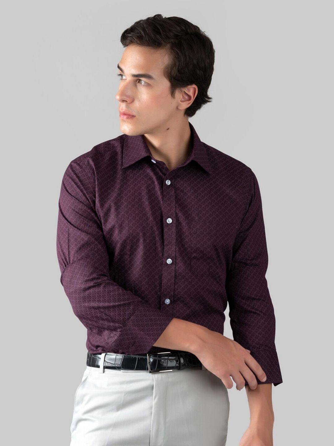 mutaqinoti comfort opaque geometric printed cotton formal shirt