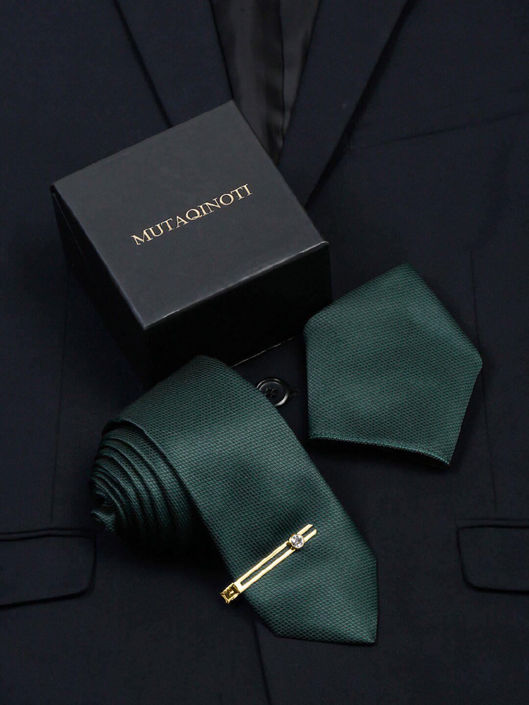 mutaqinoti green silk accessory gift set