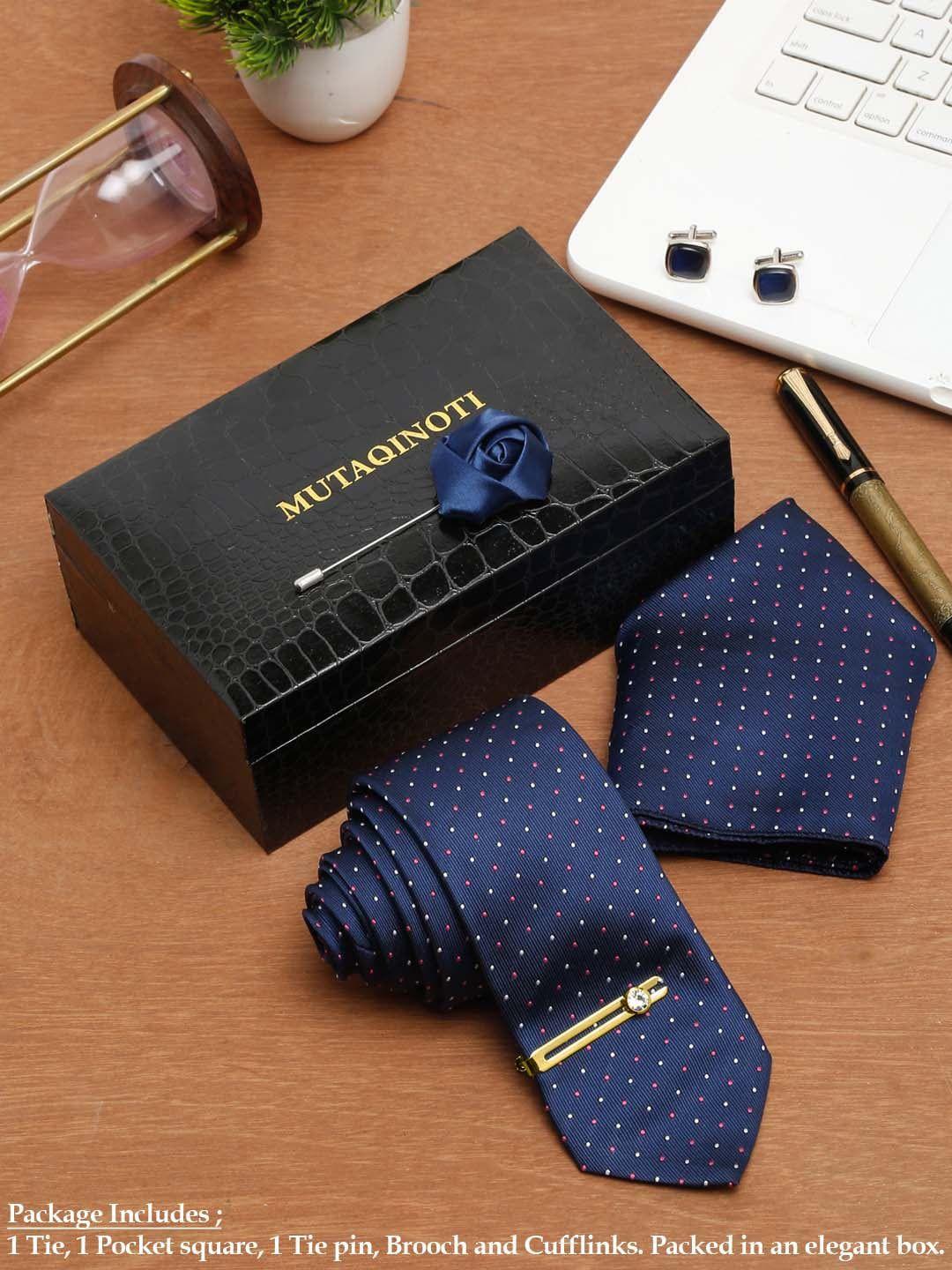 mutaqinoti men blue formal tie accessory gift set