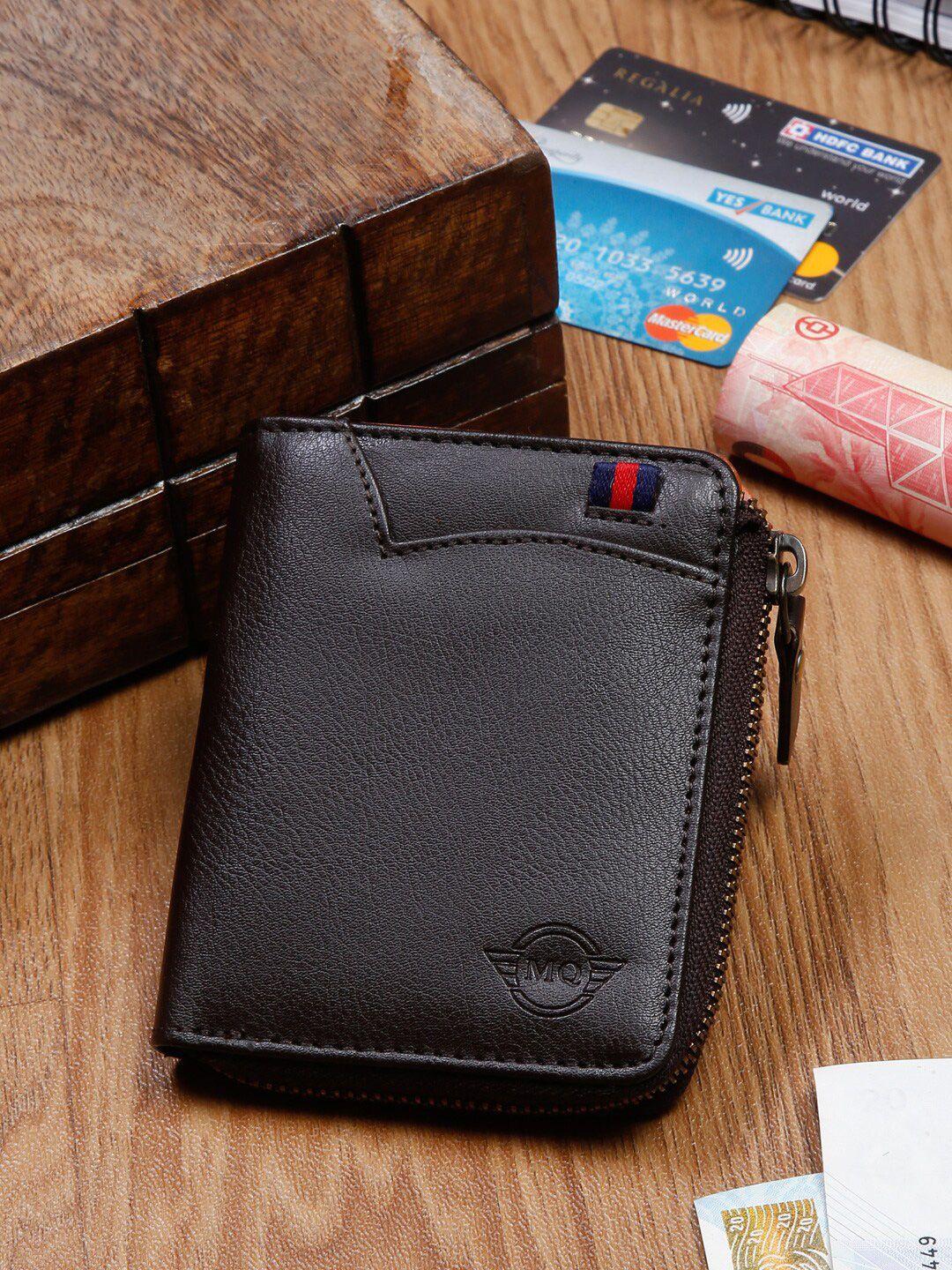 mutaqinoti men colourblocked leather zip around wallet