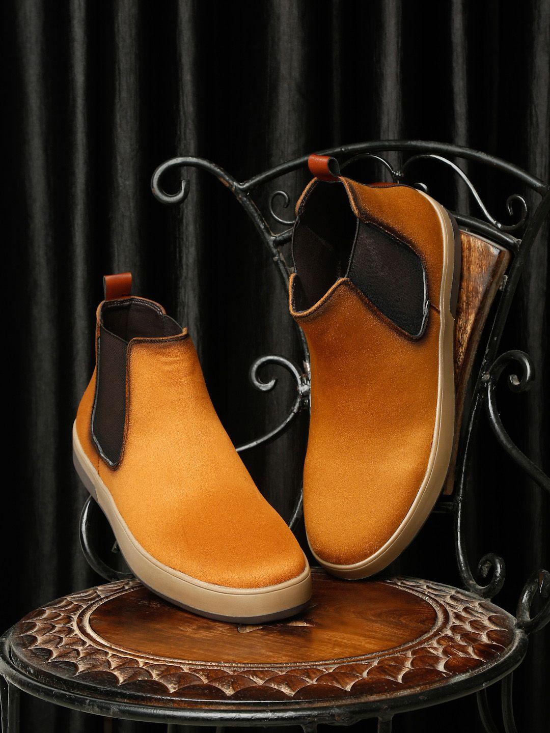 mutaqinoti men colourblocked lightweight suede chelsea boots