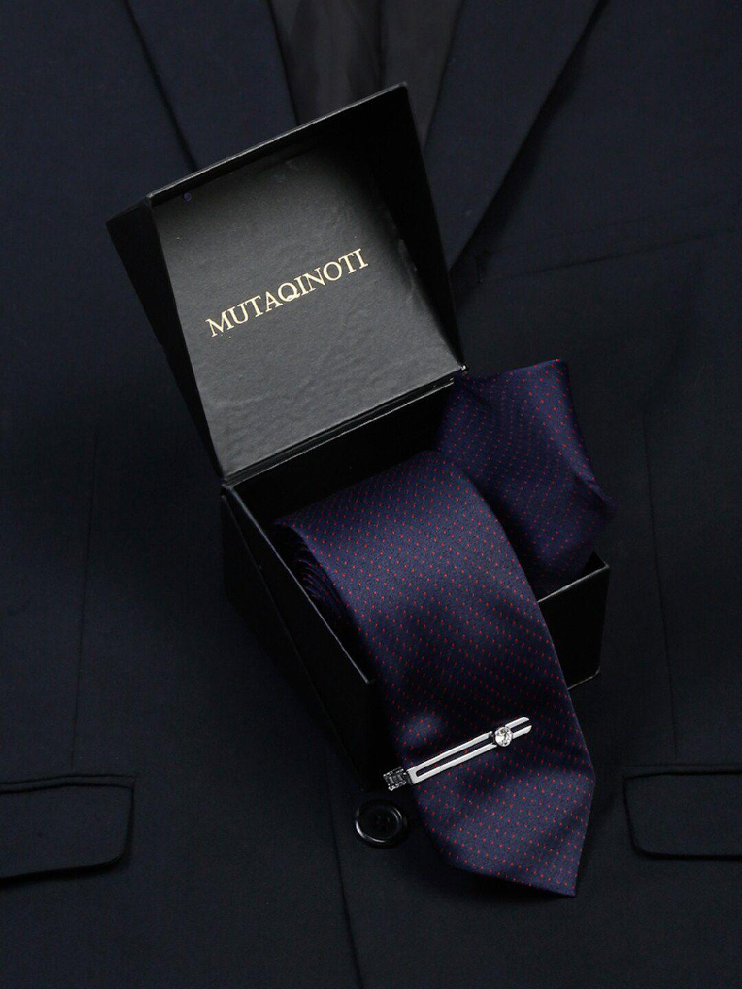 mutaqinoti men dotted silk necktie accessory gift set