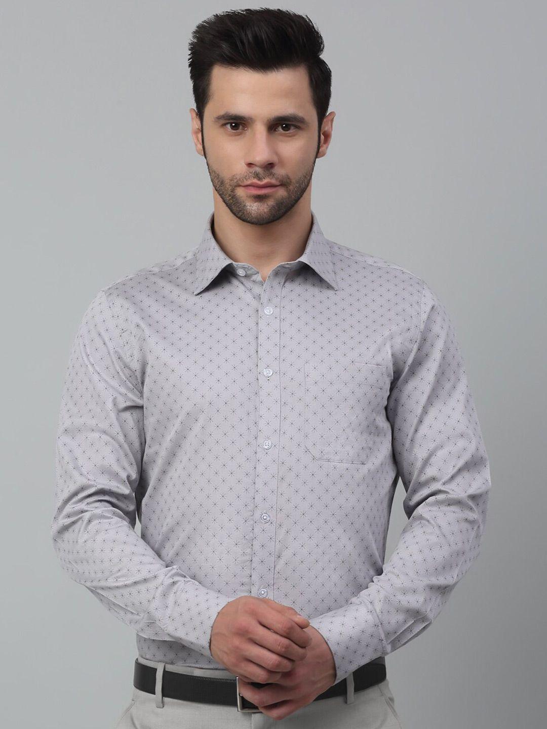 mutaqinoti men geometric printed cotton comfort opaque formal shirt