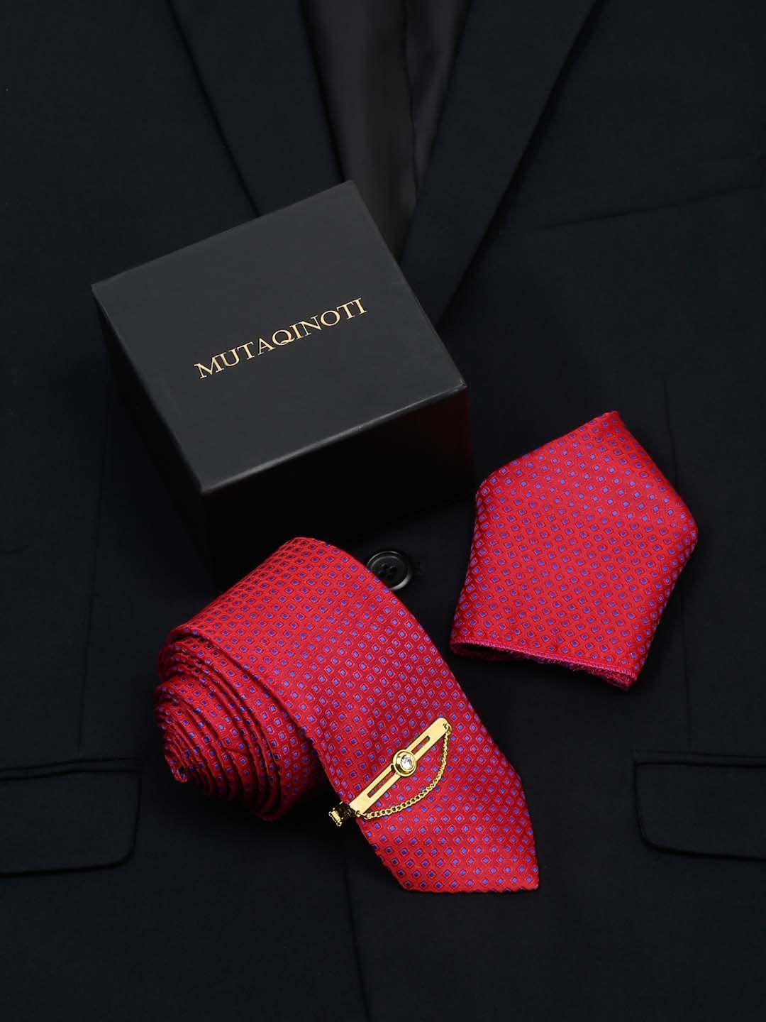 mutaqinoti men geometric printed silk formal necktie accessory gift set
