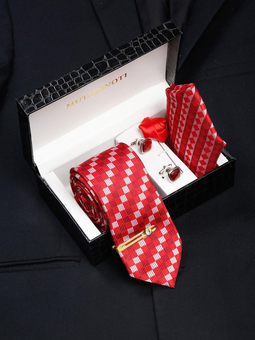 mutaqinoti men red formal accessory gift set