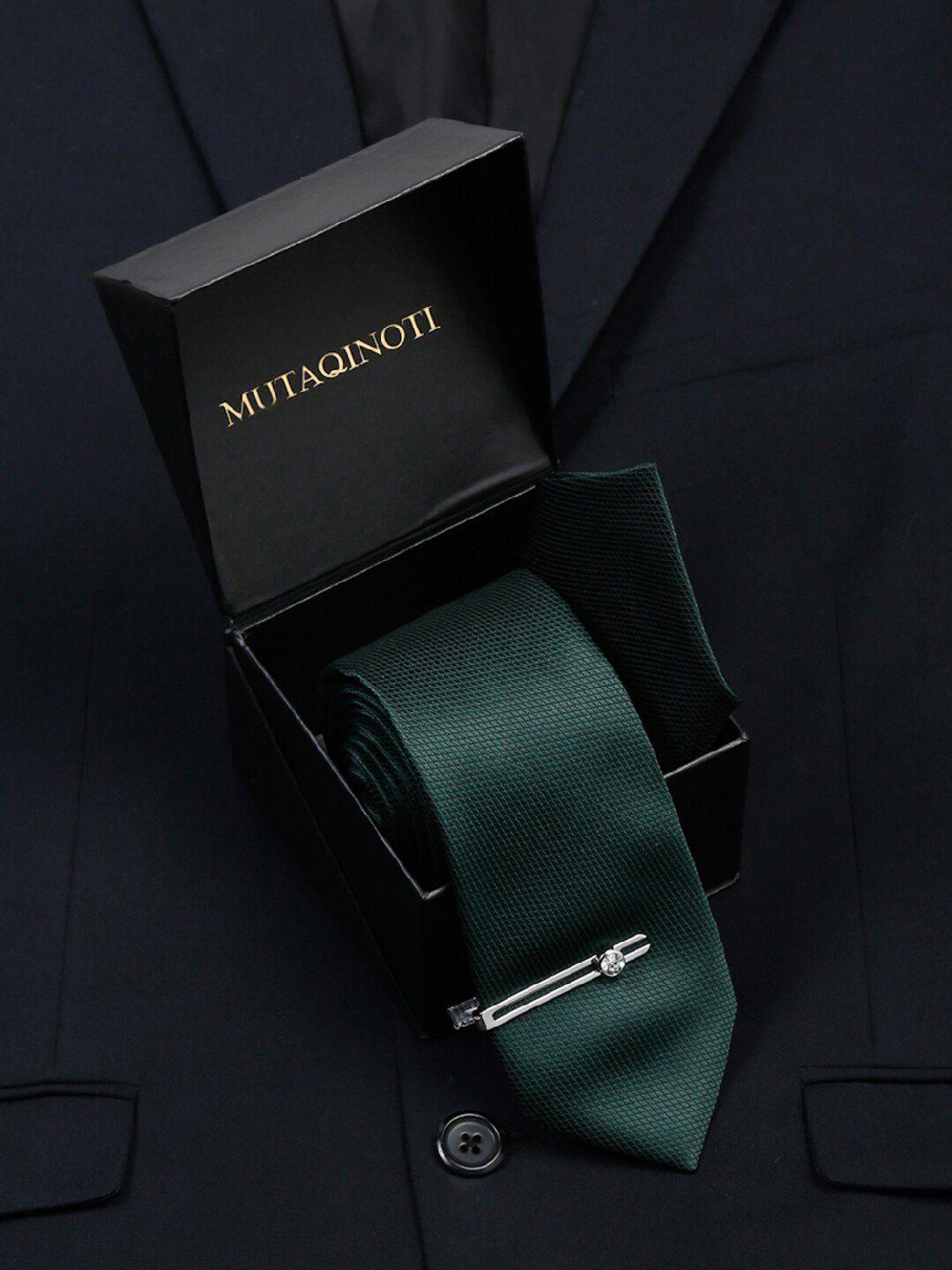 mutaqinoti men silk necktie & pocket square & tiepin accessory gift set