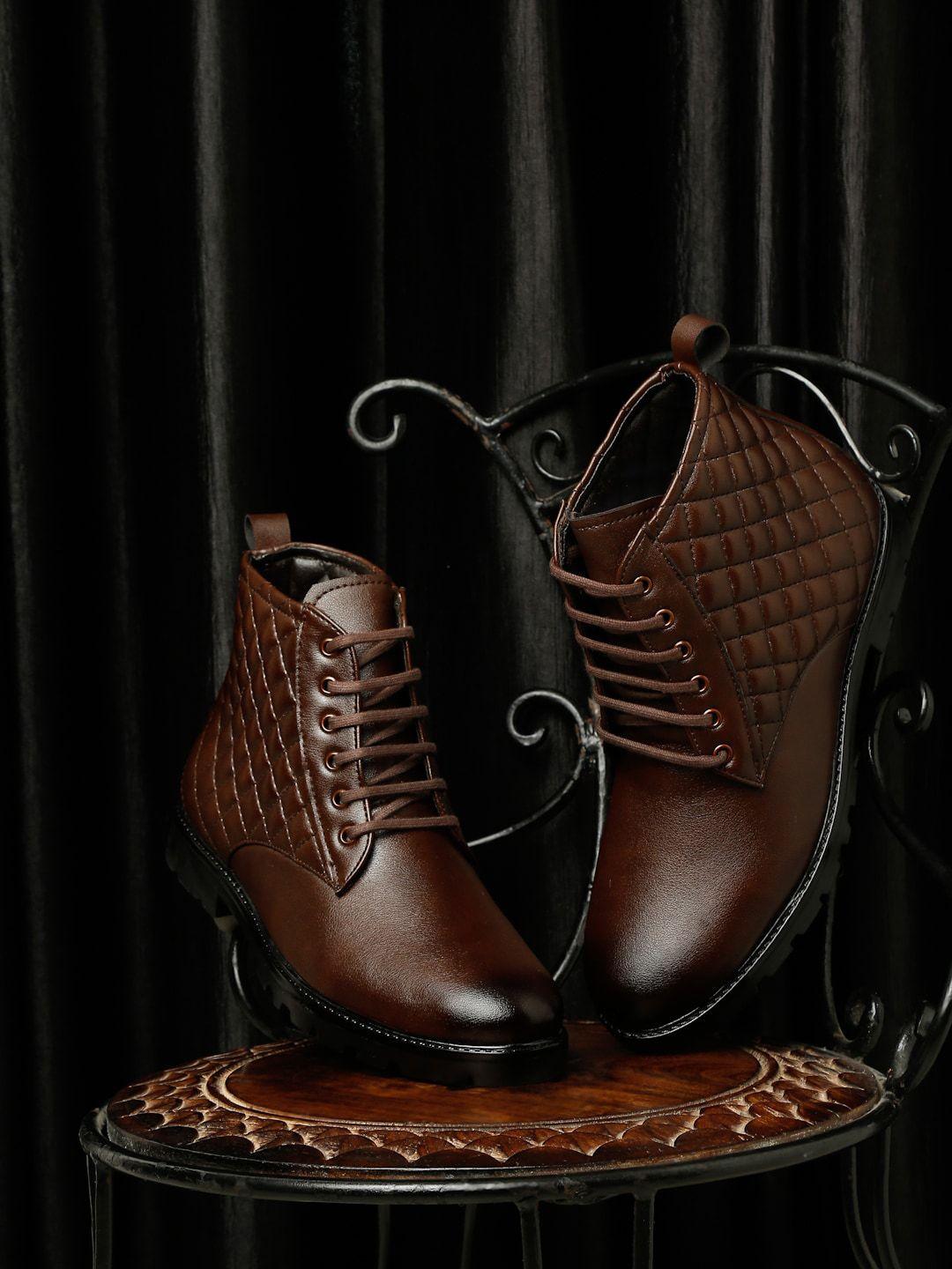 mutaqinoti synthetic leather casual chuka boots for men