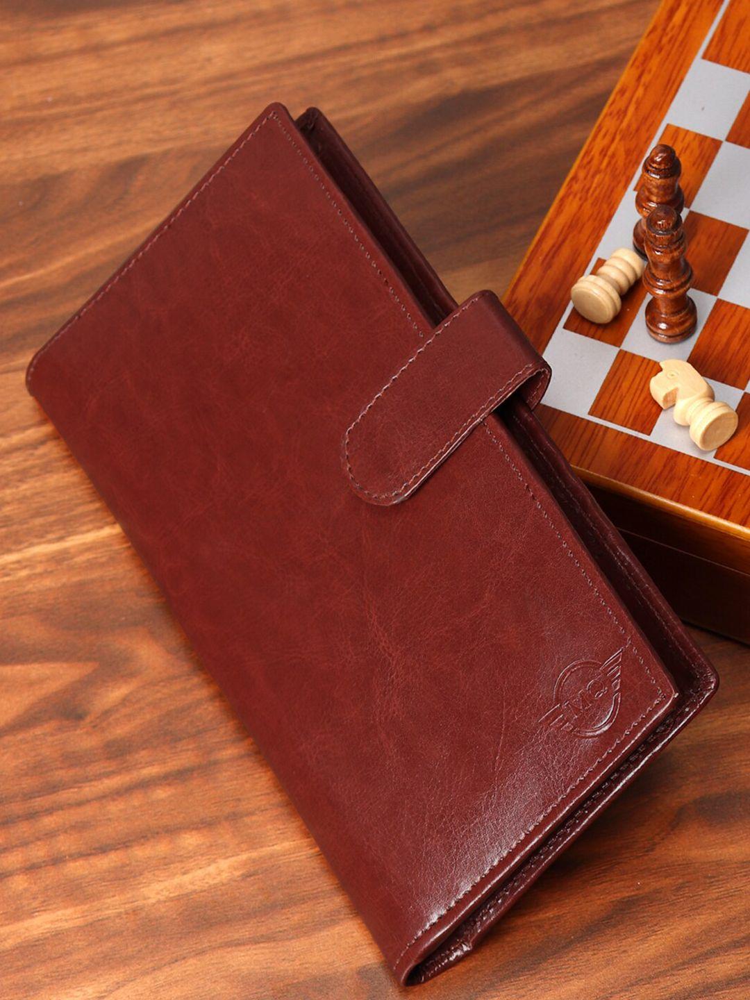 mutaqinoti unisex brown solid passport holder