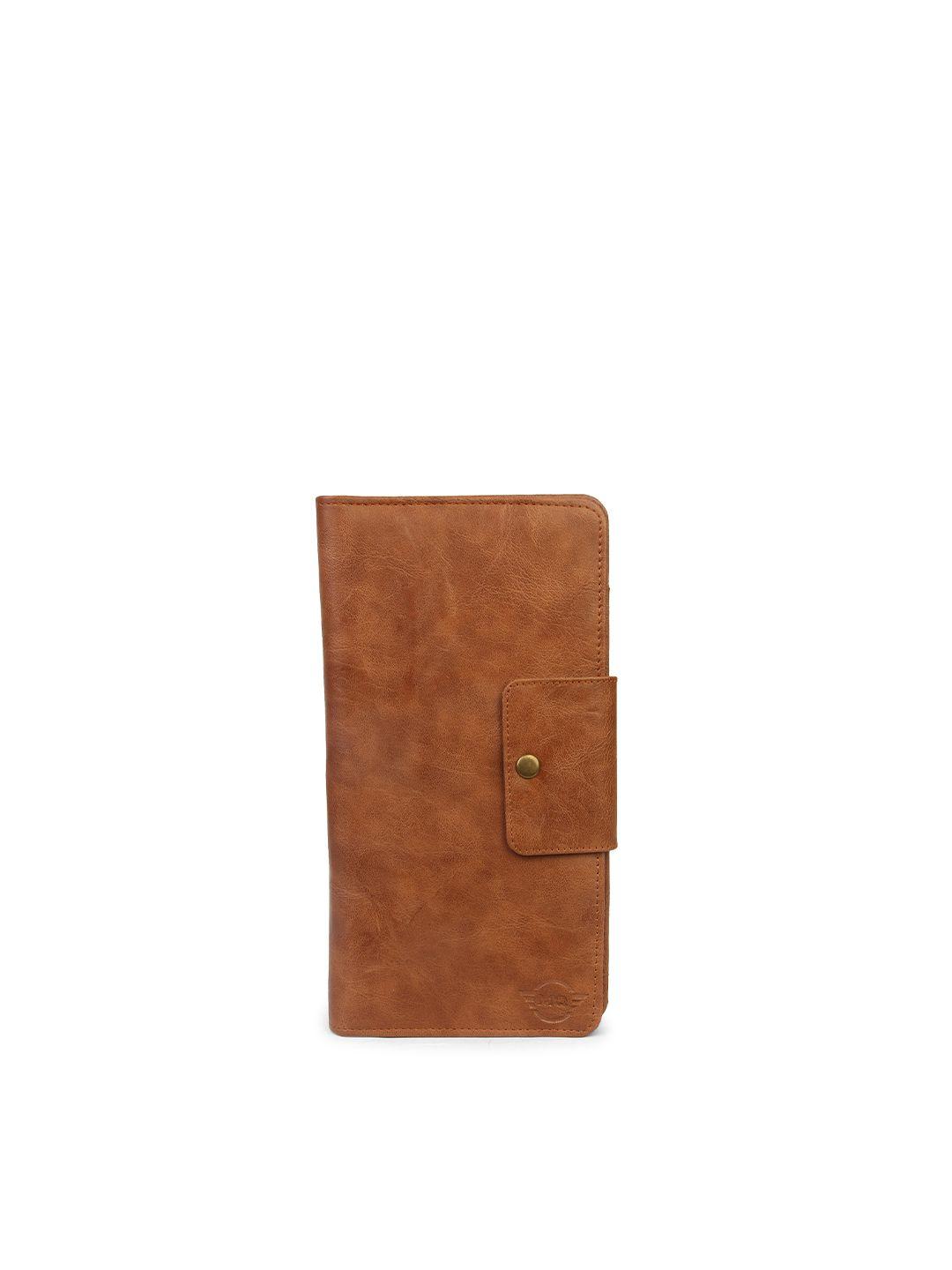 mutaqinoti unisex brown textured leather passport holder