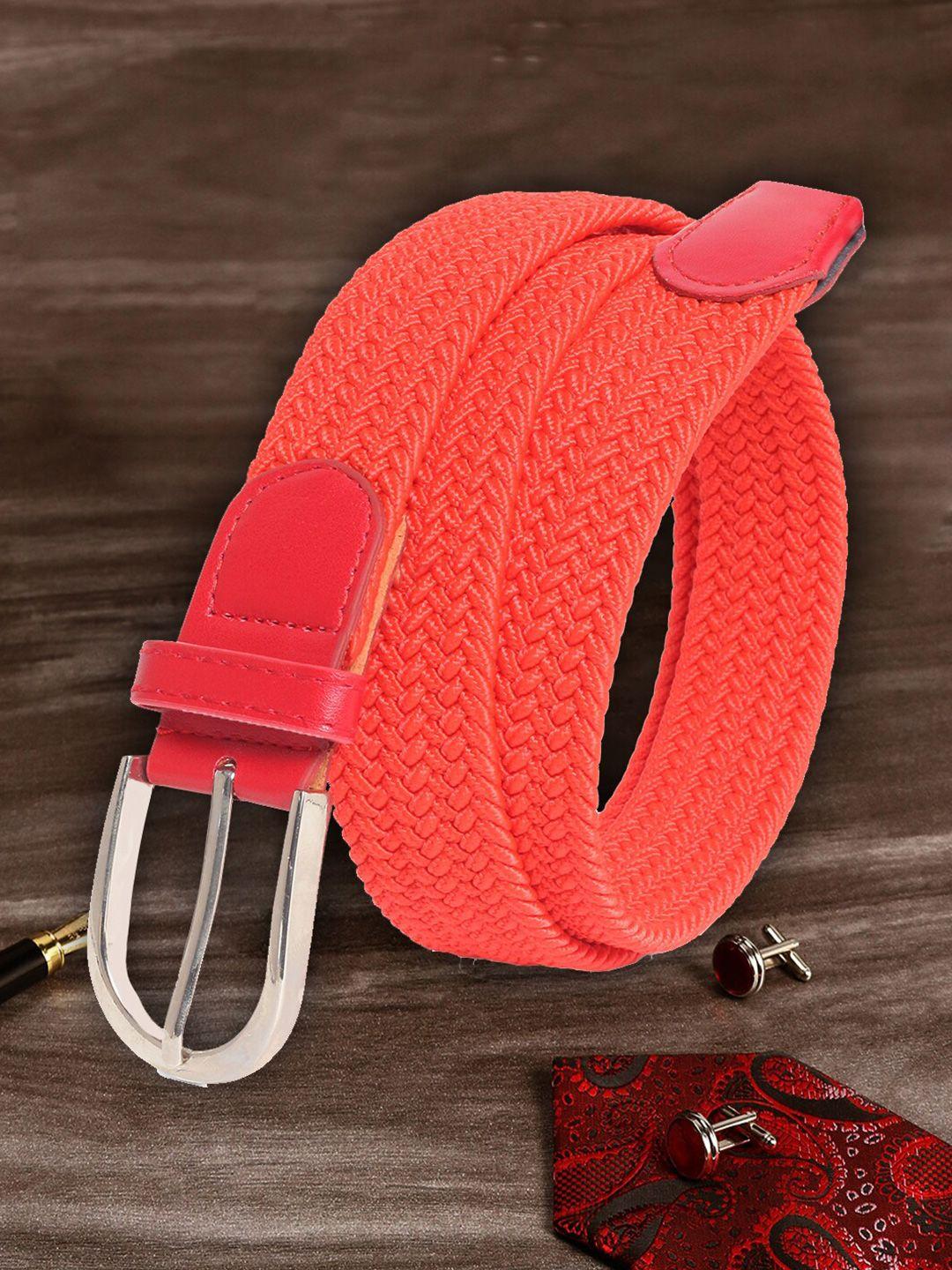 mutaqinoti unisex red woven design belt