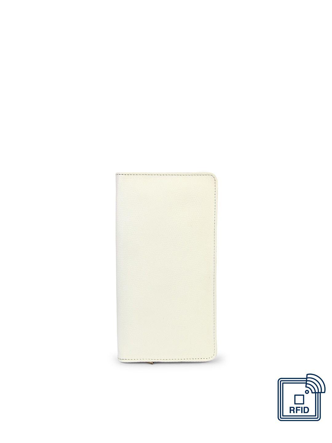 mutaqinoti unisex white textured zip around wallet