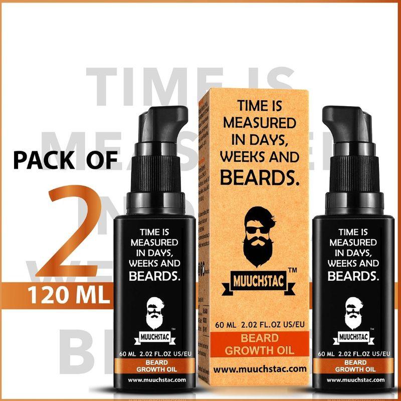 muuchstac beard growth oil for men (pack of 2)