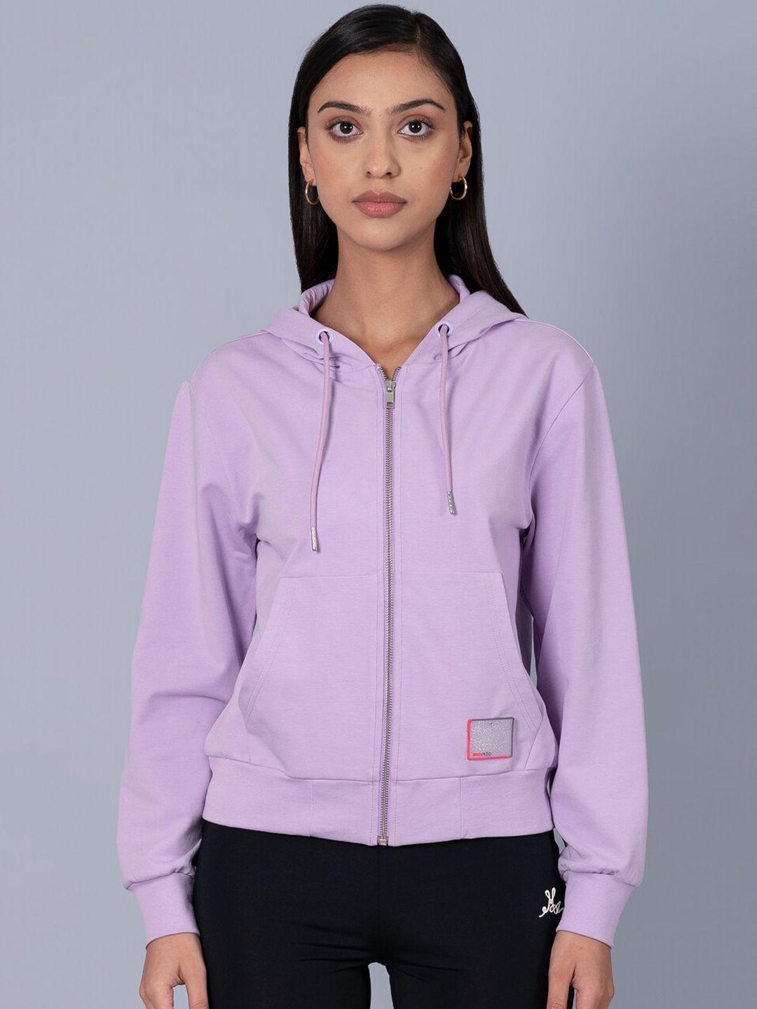 muvazo unisex hooded long sleeves cotton front-open sweatshirt