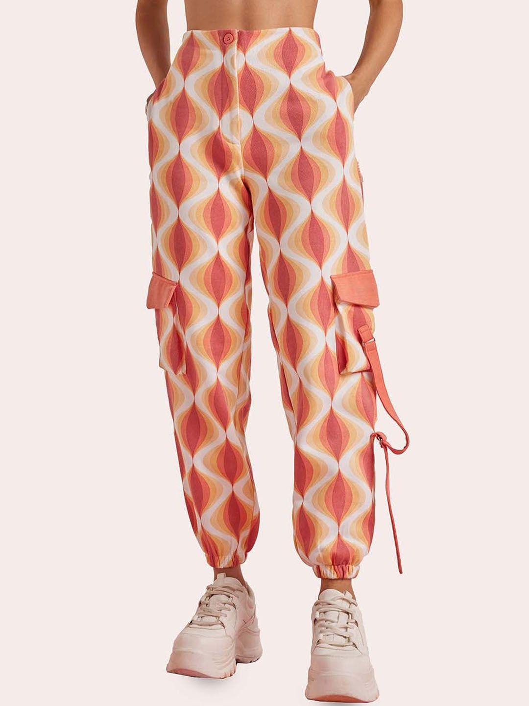muvazo printed fleece relaxed-fit joggers
