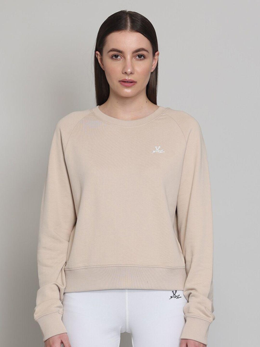 muvazo women beige sweatshirt