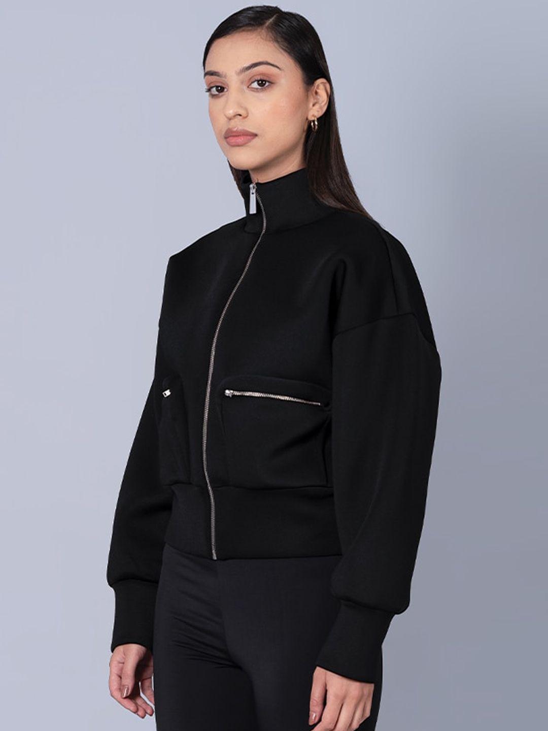 muvazo women black sporty jacket
