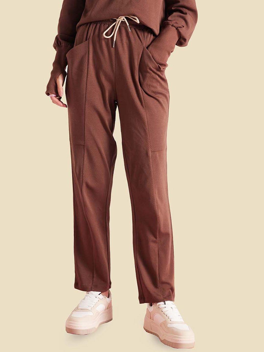 muvazo women cotton mid-rise track pants