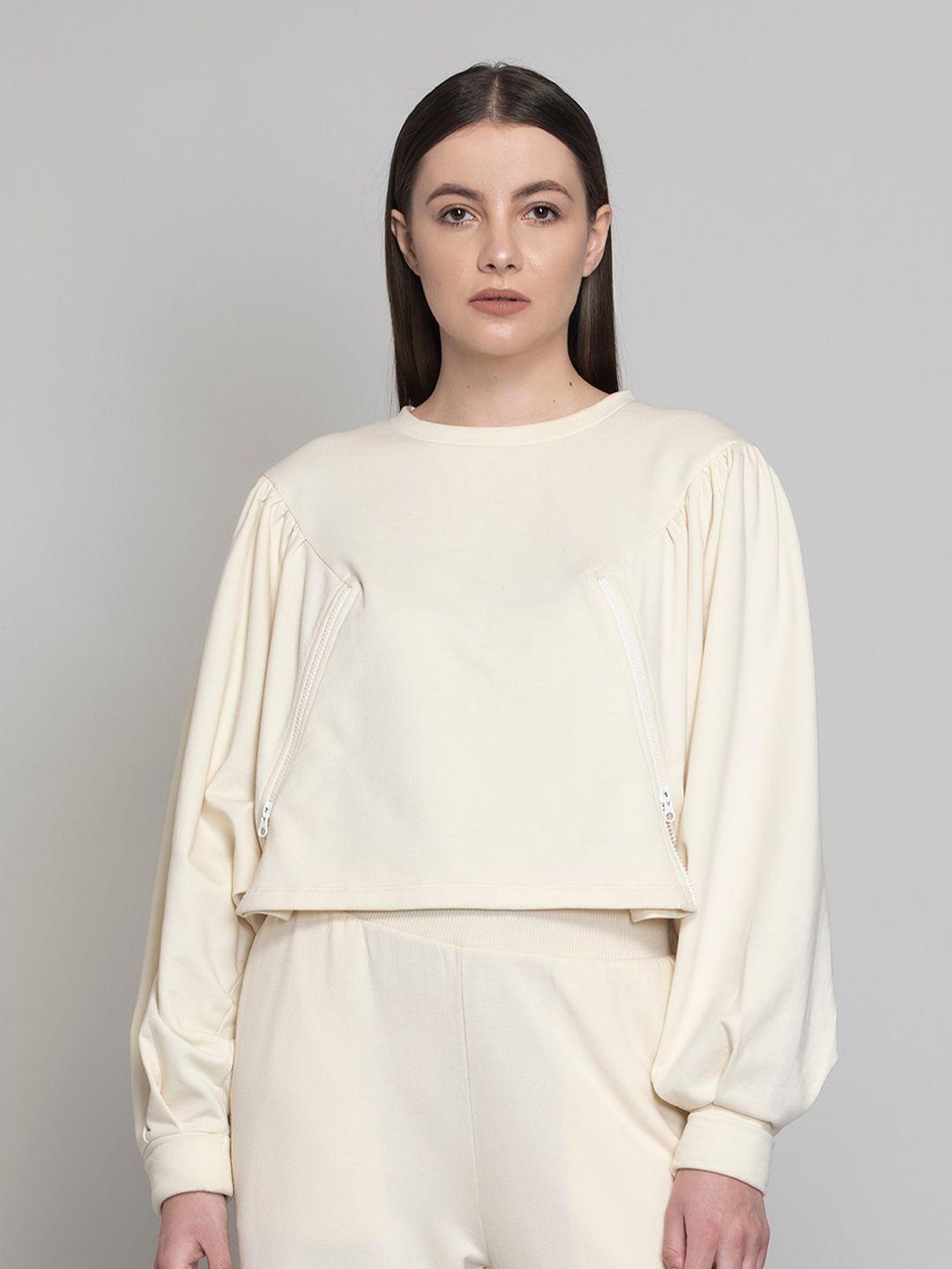 muvazo women off white sweatshirt