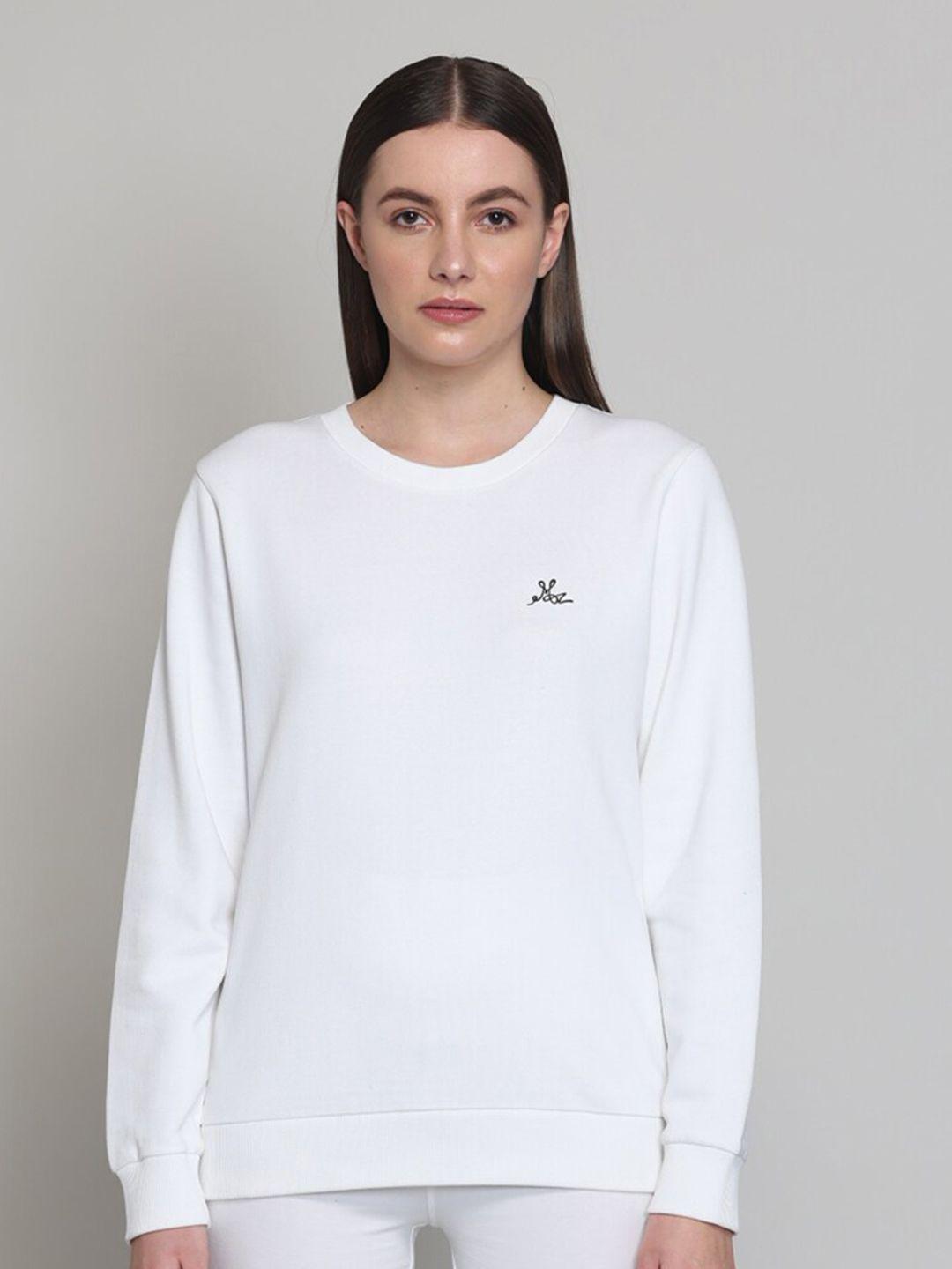 muvazo women white sweatshirt