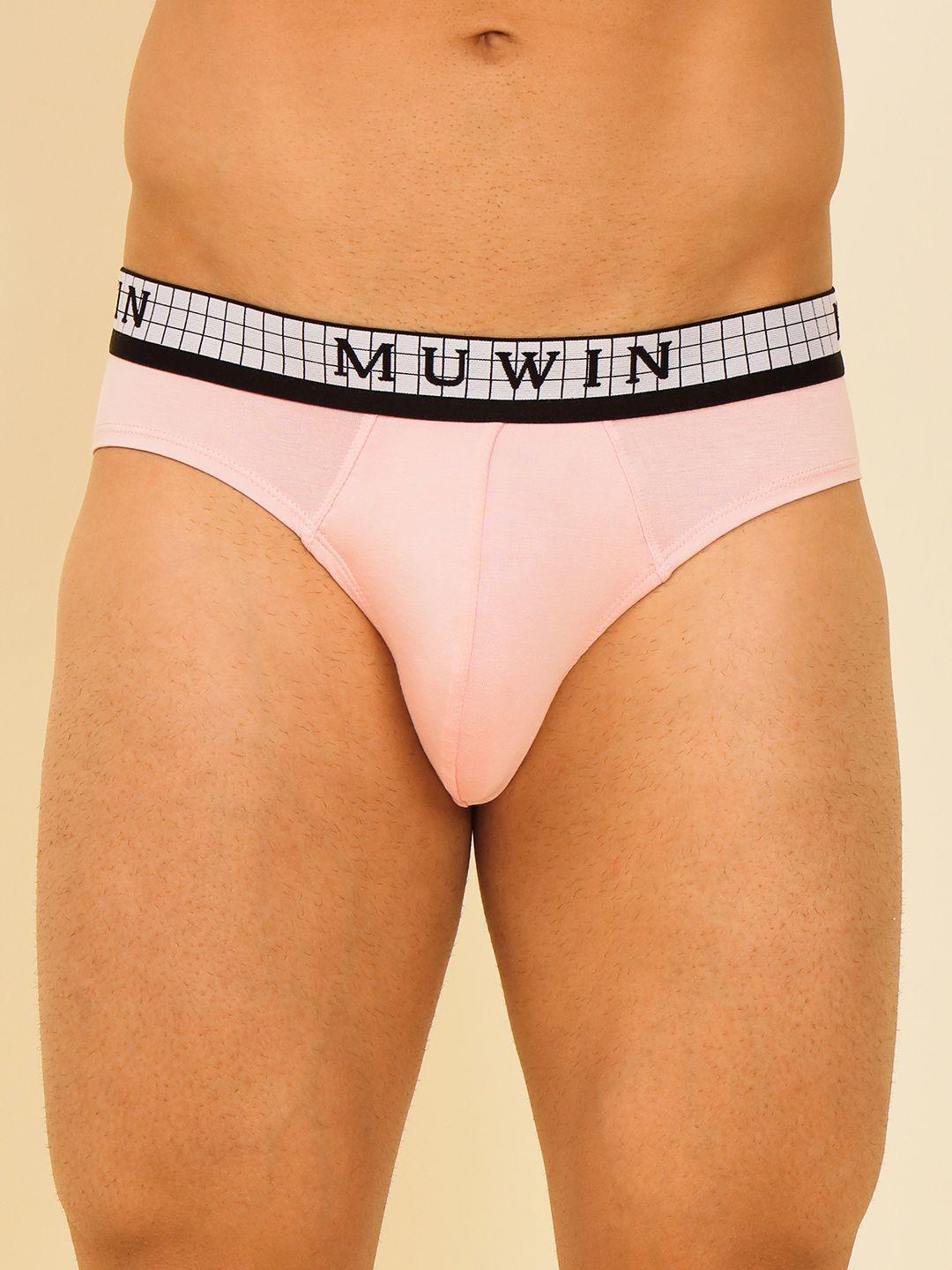 muwin brand logo printed  modal cotton basic briefs mugb101smc